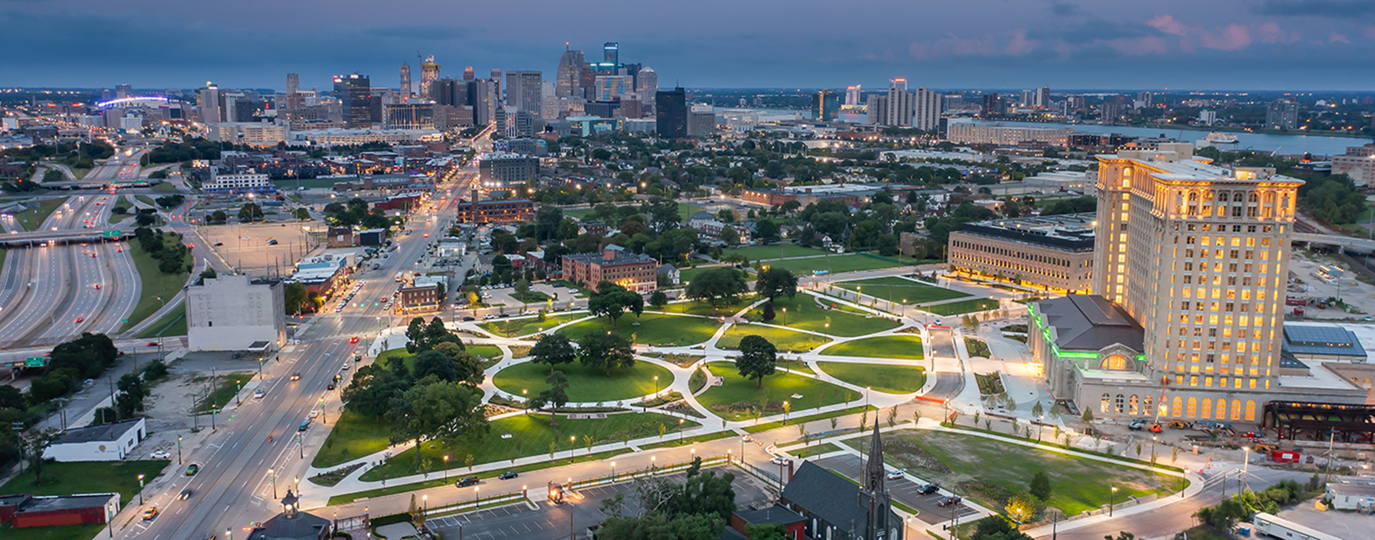 The enhanced Roosevelt Park connects two Detroit neighborhoods